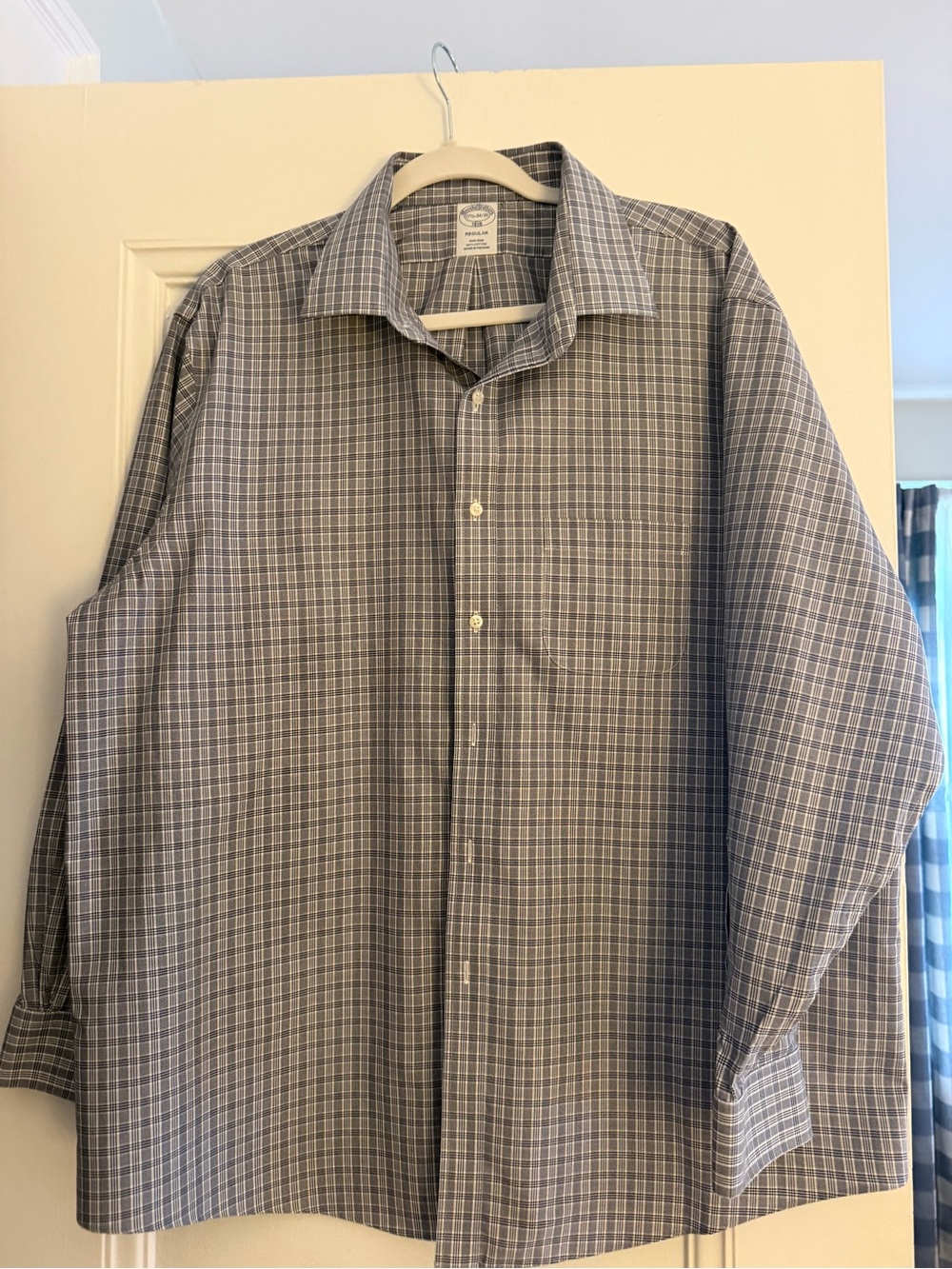 Brooks Brothers Dark Navy Tattersall Check Dress Shirt